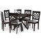 Baxton Studio Elena Modern and Contemporary Grey Fabric and Dark Brown Finished Wood 7-Piece Dining Set 174-10534-10894-Zoro - alternate 1